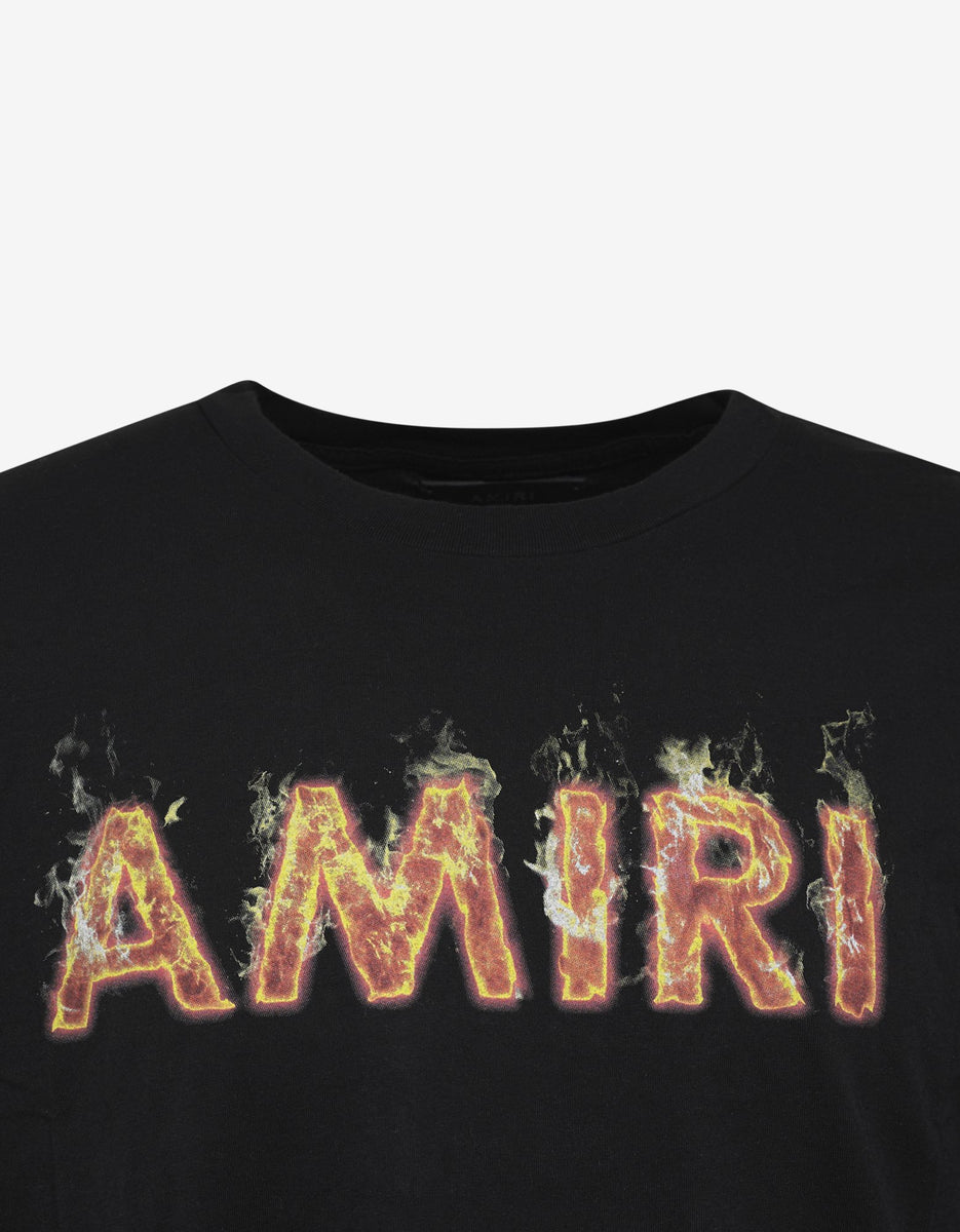Black Amiri Flame Print T-Shirt – gdfgntlegmantobe.com