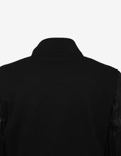 Load image into Gallery viewer, Black Teddy Jacket with Leather Sleeves
