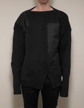 Load image into Gallery viewer, Black Wool Sweater with Contrast Patches
