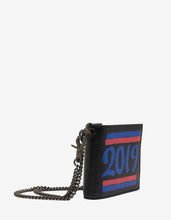 Load image into Gallery viewer, Black Graffiti Chain Leather Billfold Wallet
