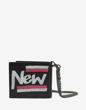 Load image into Gallery viewer, Black Graffiti Chain Leather Billfold Wallet
