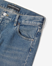 Load image into Gallery viewer, Blue Distressed Denim Jeans -
