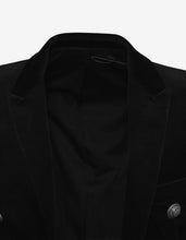 Load image into Gallery viewer, Black Velvet 6 Button Blazer -
