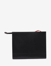 Load image into Gallery viewer, Black Upside Down Logo Leather Pouch -

