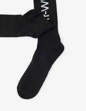 Load image into Gallery viewer, Black Diagonals Mid Length Socks
