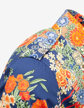 Load image into Gallery viewer, Blue Floral Print Blooming Pocket Shirt -
