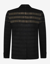 Load image into Gallery viewer, Black Glitter Stripe Wool-Blend Blazer
