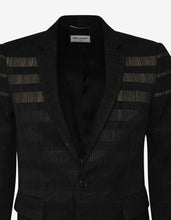 Load image into Gallery viewer, Black Glitter Stripe Wool-Blend Blazer
