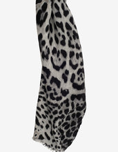 Load image into Gallery viewer, Black Leopard Print Silk Scarf
