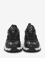 Load image into Gallery viewer, Black VLTN Camo Bounce Trainers with Attachment
