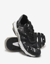 Load image into Gallery viewer, Black VLTN Camo Bounce Trainers with Attachment
