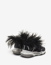 Load image into Gallery viewer, Black VLTN Camo Bounce Trainers with Attachment
