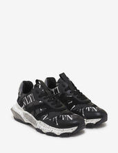 Load image into Gallery viewer, Black VLTN Camo Bounce Trainers with Attachment
