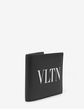 Load image into Gallery viewer, Black Leather VLTN Billfold Wallet
