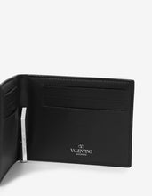 Load image into Gallery viewer, Black Leather VLTN Billfold Wallet
