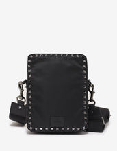 Load image into Gallery viewer, Black Nylon Rockstud Shoulder Bag -
