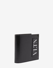 Load image into Gallery viewer, Black Patent Leather VLTN Billfold Wallet
