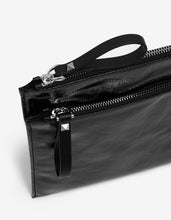 Load image into Gallery viewer, Black VLTN Gloss Canvas Clutch
